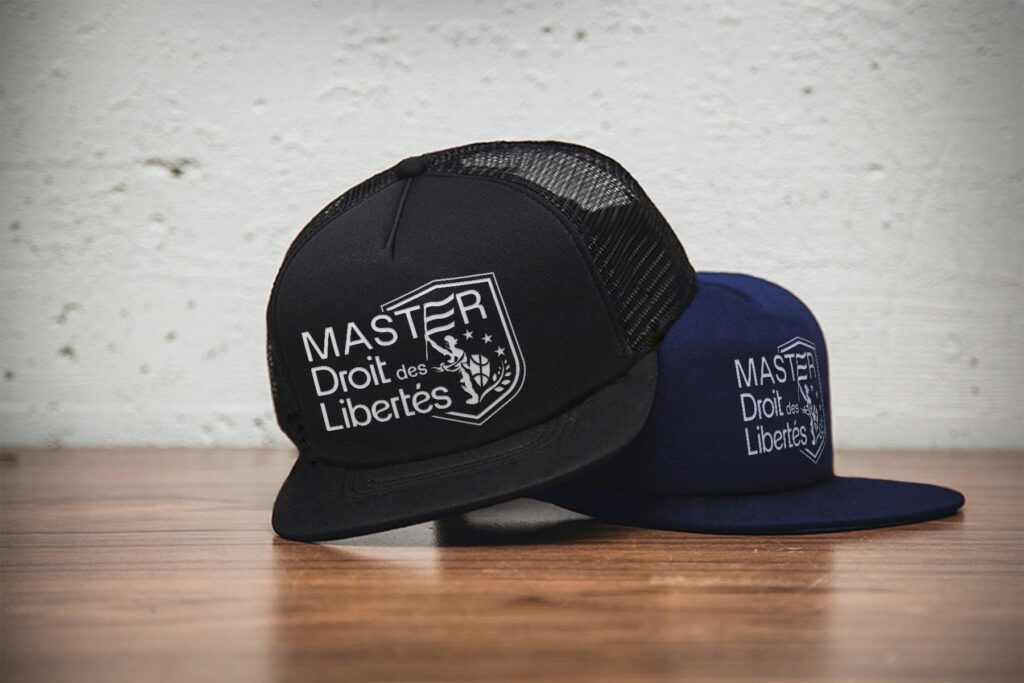 Logotype sur casquette Master Droit des Libertés